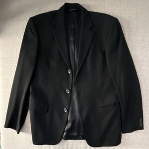 Banana Republic Men's Black Solid Blazer 38S Notch Lapel Made in Italy